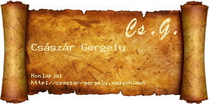 Császár Gergely névjegykártya